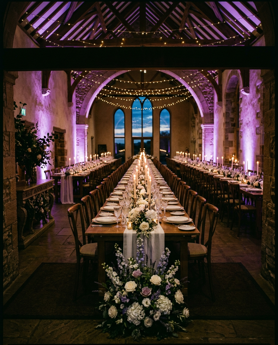 Elegantly decorated event venue interior